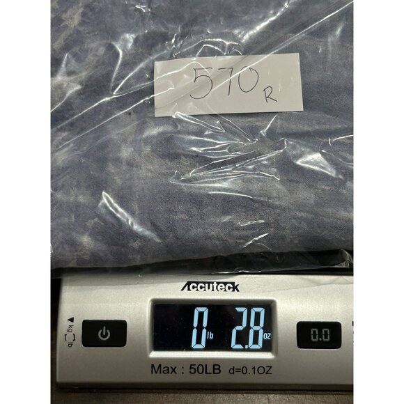 Eileen Fisher Blue White Tie Dye Whisper Silk Lightweight Scarf Made In Italy - Picture 9 of 9